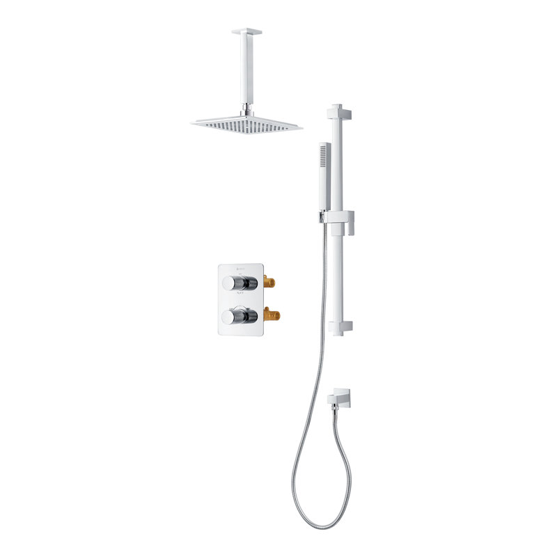 Robinet de douche à double fonction avec valve brute, Chrome