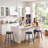 Lennon 24.8"H Industrial Solid Wood Swivel Backless Counter Stools with  Metal Base-1227147866