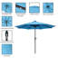 Parasol d'extérieur avec abat-jour lumineux 9 pi avec base lestée 19 lb, éclairage à DEL à énergie solaire et pavillon à bouton-poussoir inclinable de Villacera (bleu)-1582285350