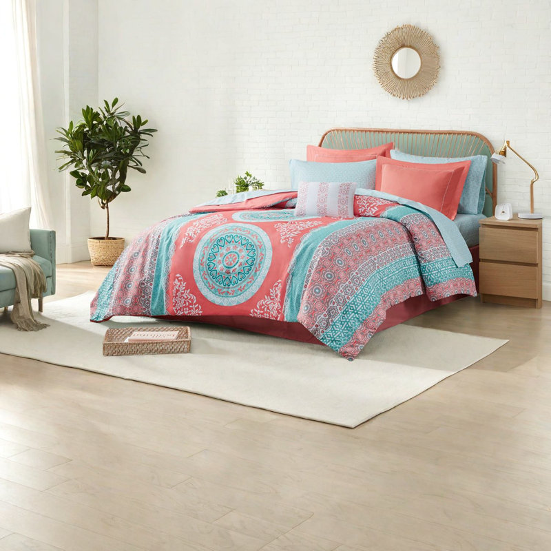 Boho Bedding Sets, Soft Polyester, Coral Style, Bedroom Comfort