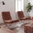Magdaia 25"W Tufted Leather Upholstered Armless Accent Lounge Chair with Stainless Steel Leg (Set Of 2)-1772524030