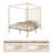 Queen Size Metal Canopy Bed Frame with Headboard and Footboard-602410940