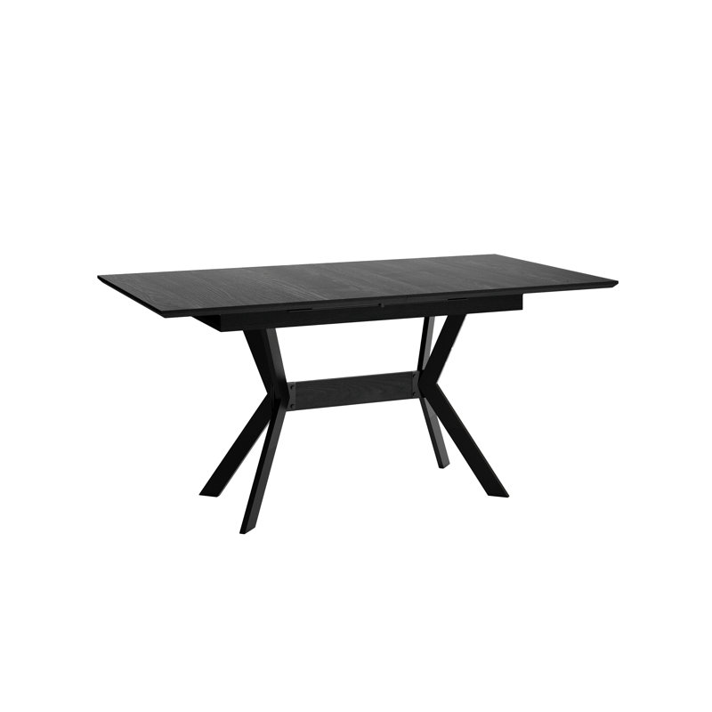Mckayla Extendable Metal Base Dining Table, Black