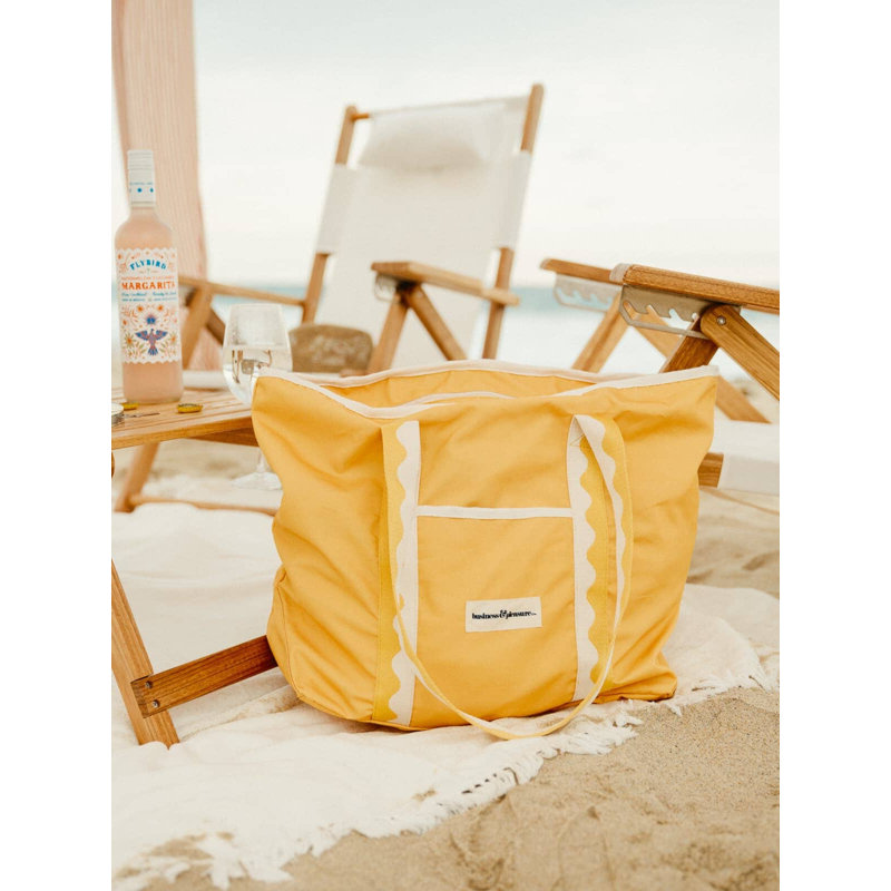 Sac de plage, Jaune / Blanc