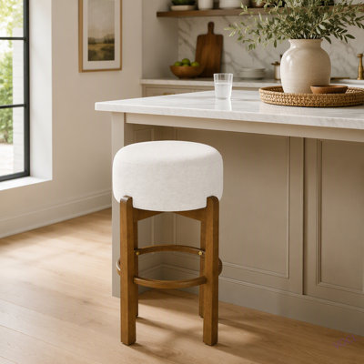 Tabouret de bar en bois rembourré Vera, ensemble de 4