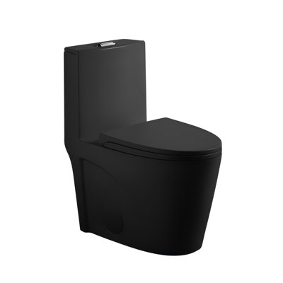 Fan-Shaped One-Piece Toilet, Dual Flush 1.1/1.6 GPF with Comfort Height & Soft-Close Seat