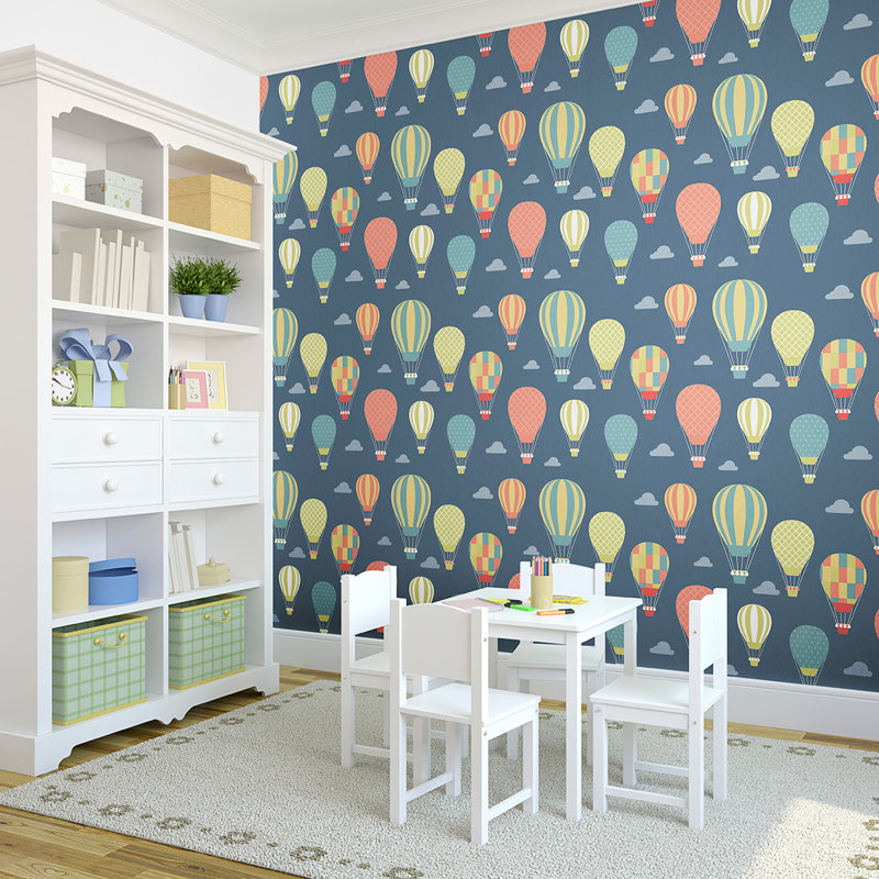Panneau de papier peint amovible vice ballons pour bébé, L 126 po x l 24 po