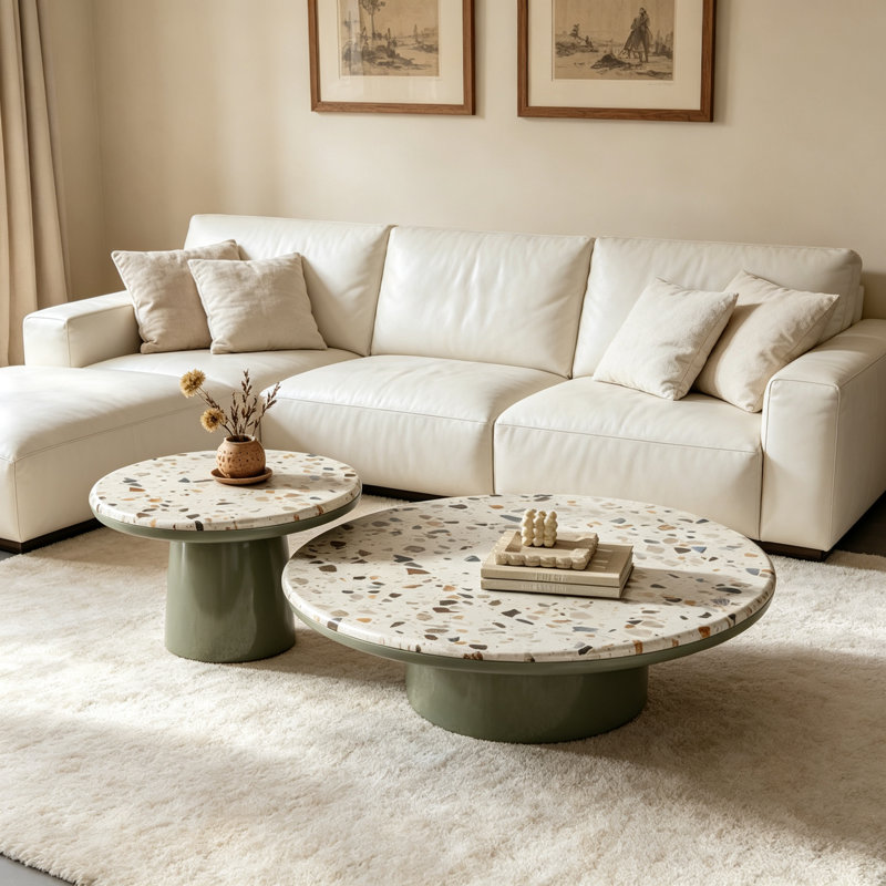 Simple and Luxurious Terrazzo Coffee Table