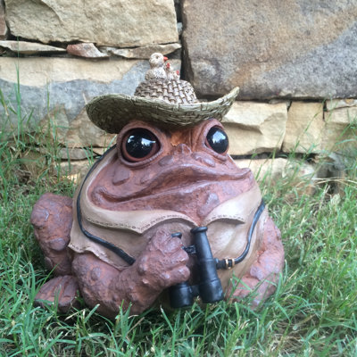 Bird Watcher Character Toad Frog Garden Statue