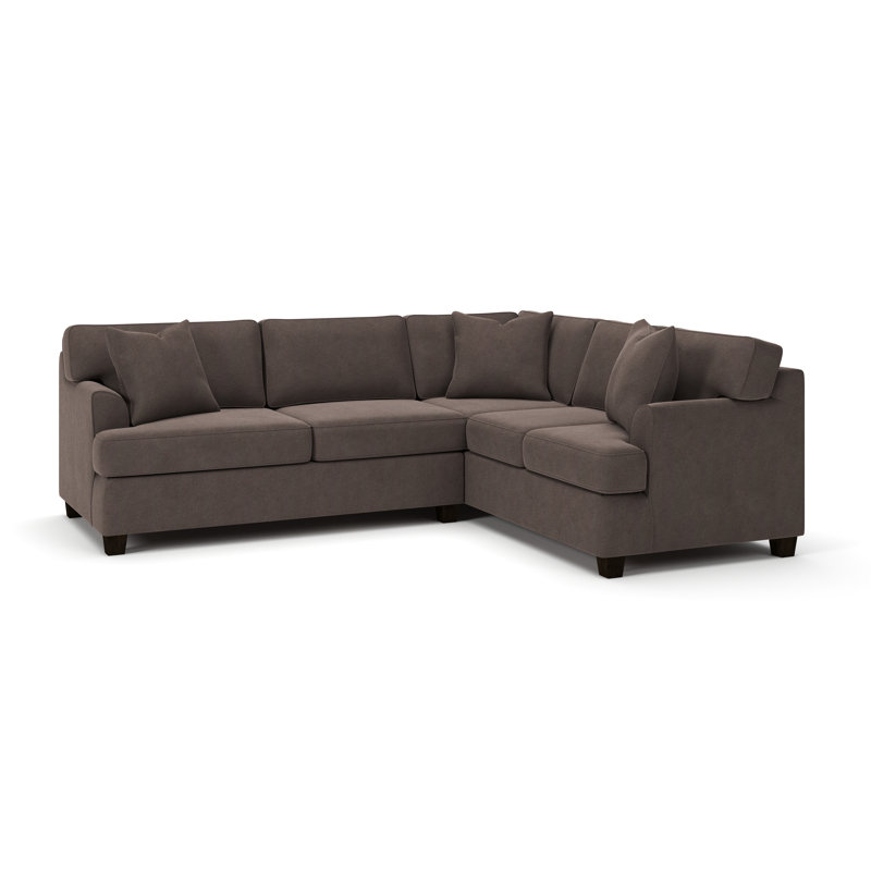 Conradina Upholstered L-Sectional, Right Hand Facing, Bella Ash Performance Velvet