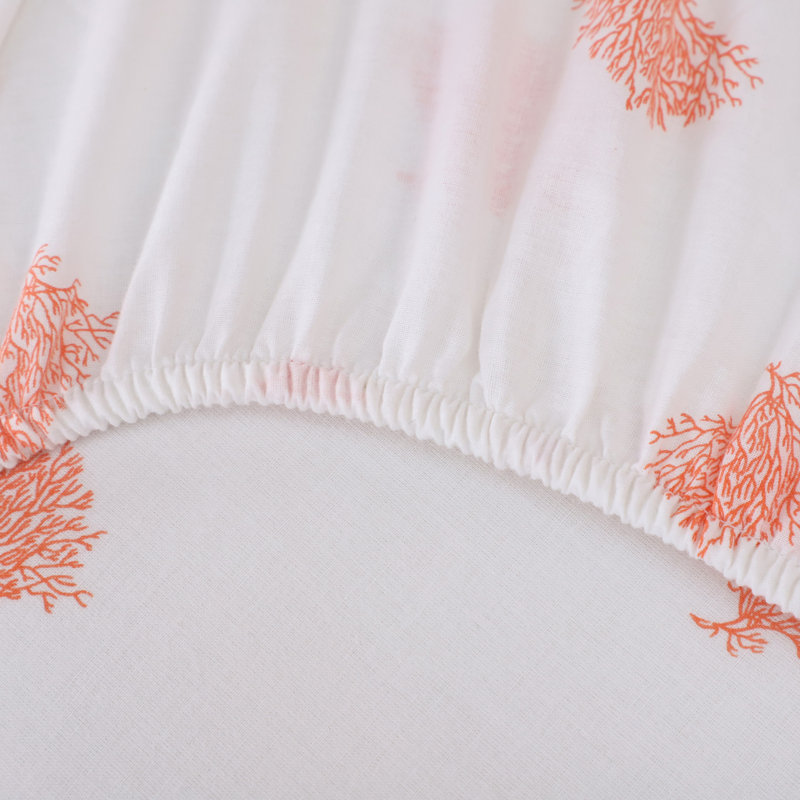 Ensemble de draps 100% coton 144 fils, Simple, Corail