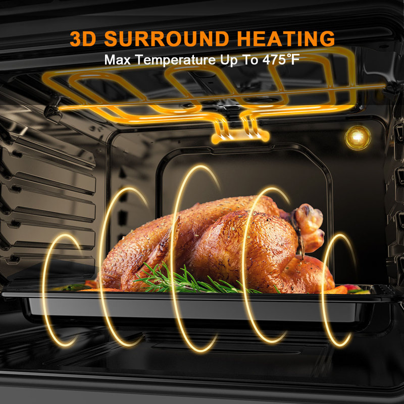 24" 2.3 cu. ft. Electric Single Wall Oven With 6 Cooking Functions, Black
