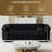  85" Chesterfield Velvet Sofa with Gold Trim Accents-704534505