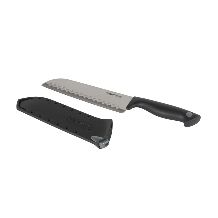 Farberware Santoku Knife, with Self Sharpening Sleeve, 7 Inch