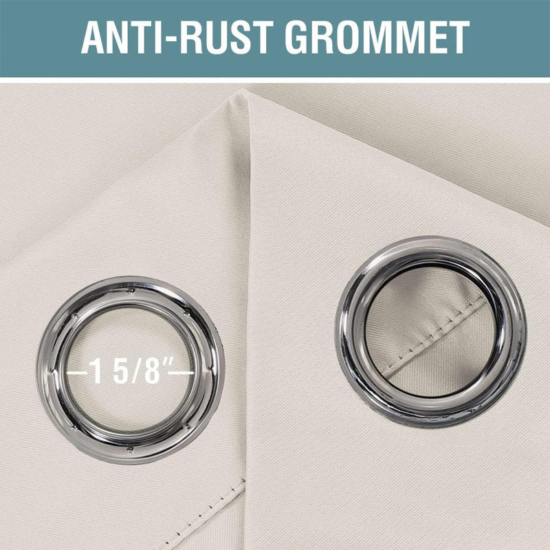 Blackout Curtains for Bedroom/Living Room 2 Panels Set - Thermal Insulated Room Darkening Grommet Top Curtains, 42" W x 63" L
