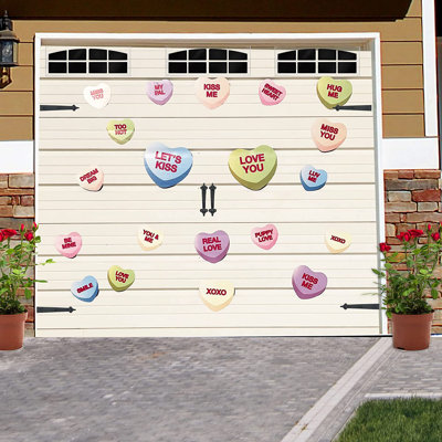 Valentine's Day Garage Magnet Candy Hearts Wall Decal