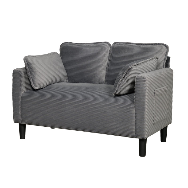 Causeuse moderne en velours côtelé 48 ", Grey