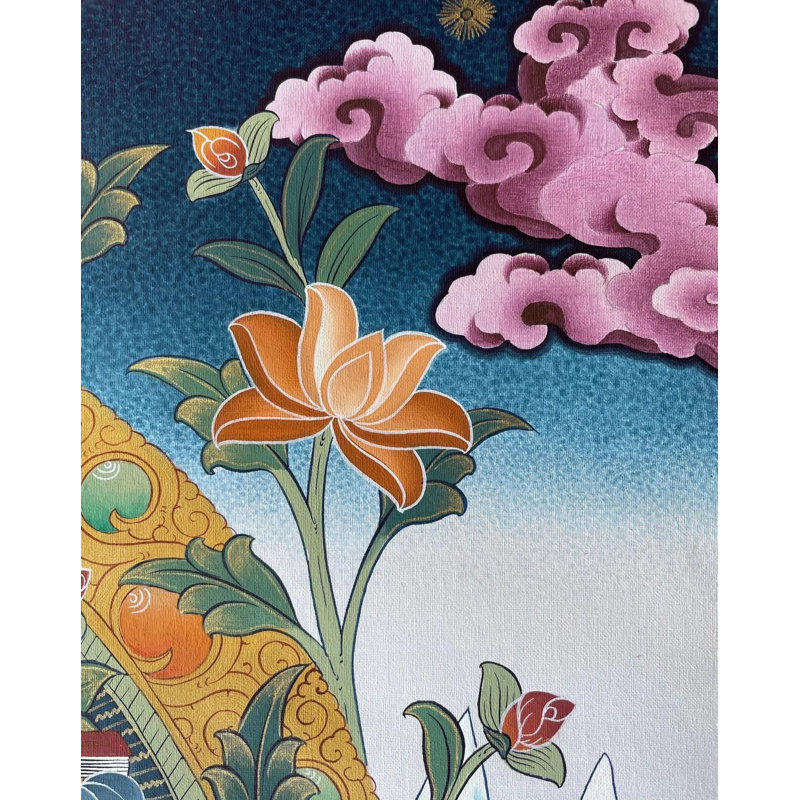 Déesse Manjushree Thangka (Brocadeless Thangka)