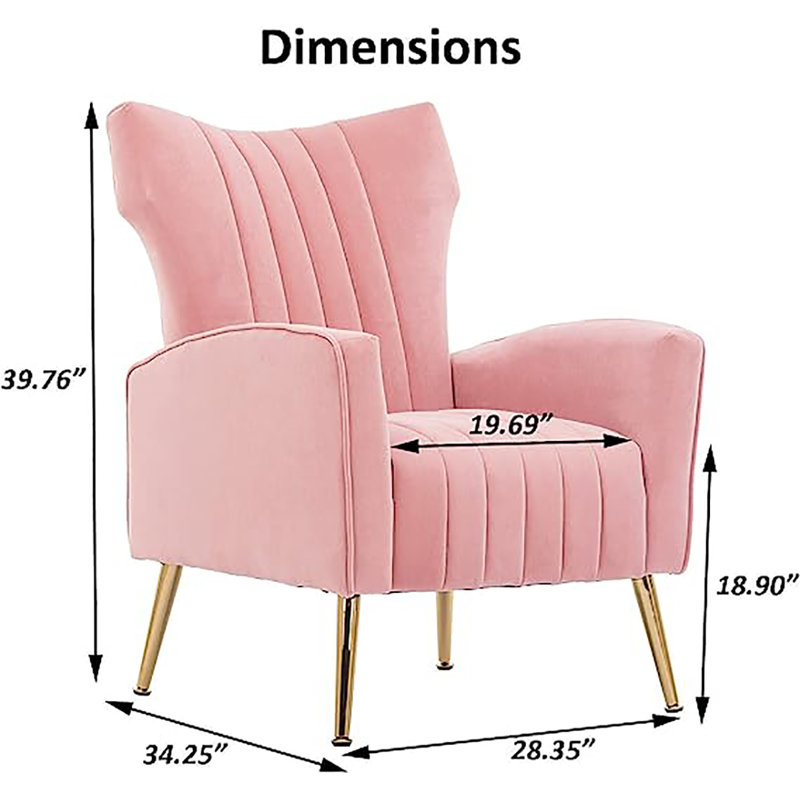 Jaban Velvet Armchair, Pink Velvet