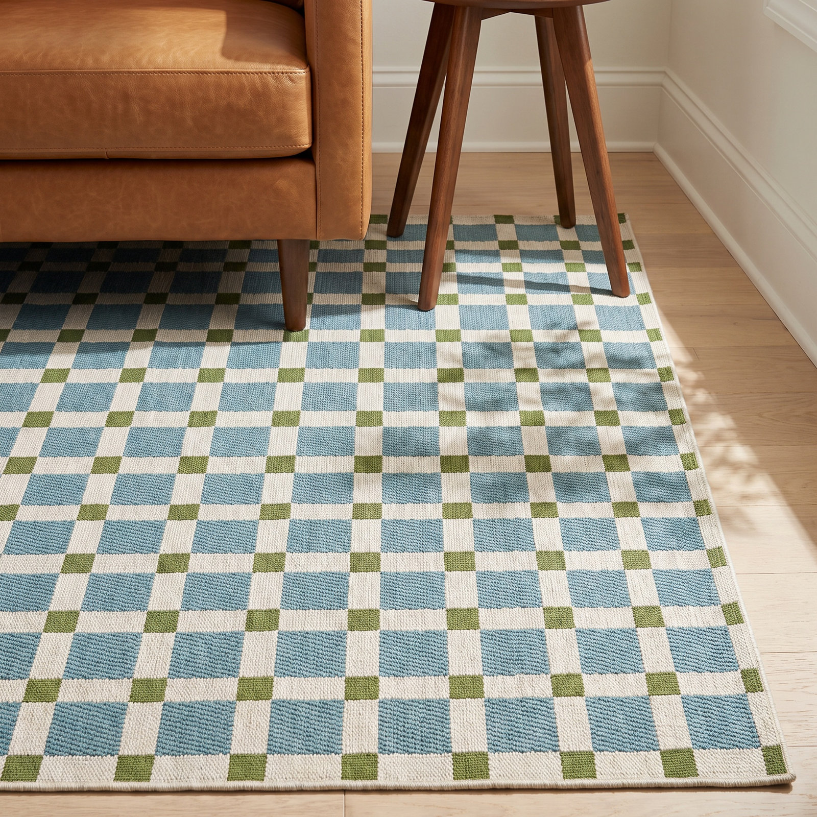 Icon Blue Geometric Outdoor Rug, Rectangle 7'10" x 10'