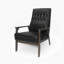 Chaise d'appoint rembourrée Mid-Century