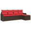 vidaXL Garden Sofa Set Brown Poly Rattan-1939164437