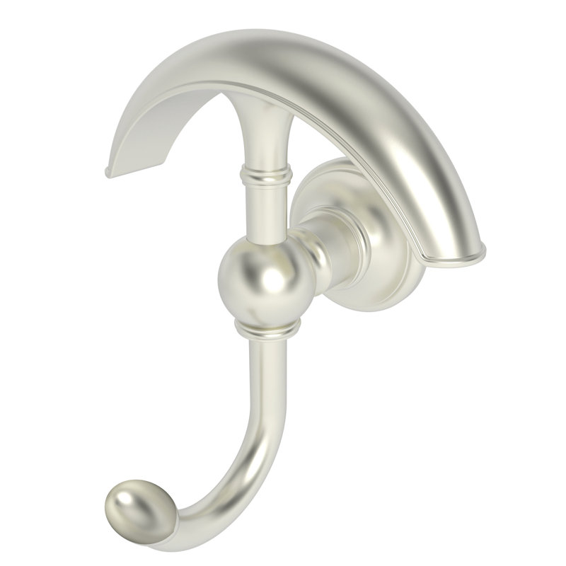 Columnar Double Robe Hook, Satin Nickle