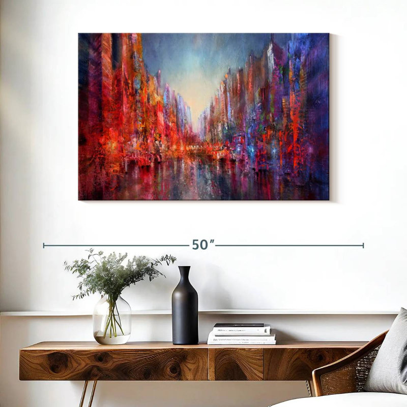 Avery City On The River I, 26" H x 39" W