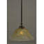 Mini-luminaire suspendu avec tige en verre ambré 10 po-32464552