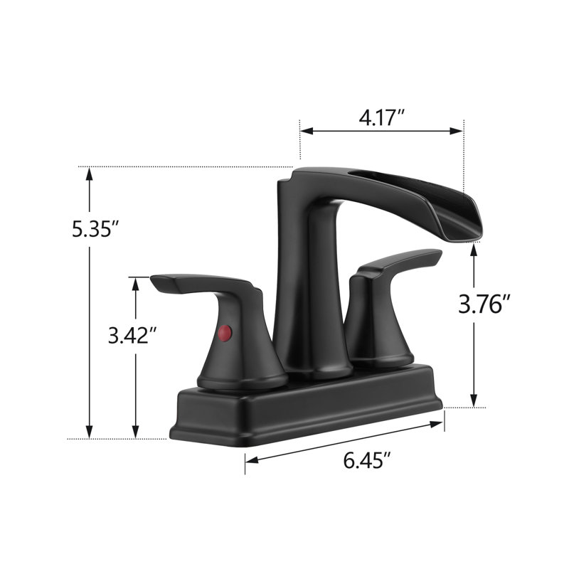 Robinets de lavabo de salle de bain en laiton durable, conception en cascade noir mat, style moderne