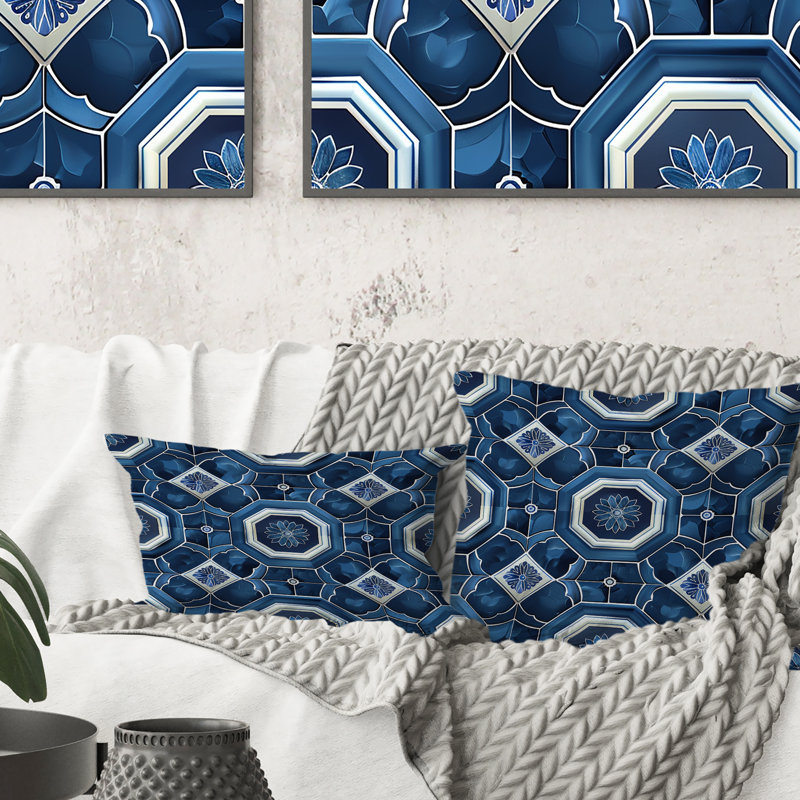 Coussin bleu marine Midcentury I - Midcentury, H 16 po x l 16 po