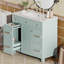 Meuble-lavabo 36 po avec lavabo en céramique, structure en bois massif, portes à fermeture en douceur, tablettes réglables, 3 tiroirs, y compris un tiroir à double profondeur pour le rangement du sèche-cheveux-1285252245