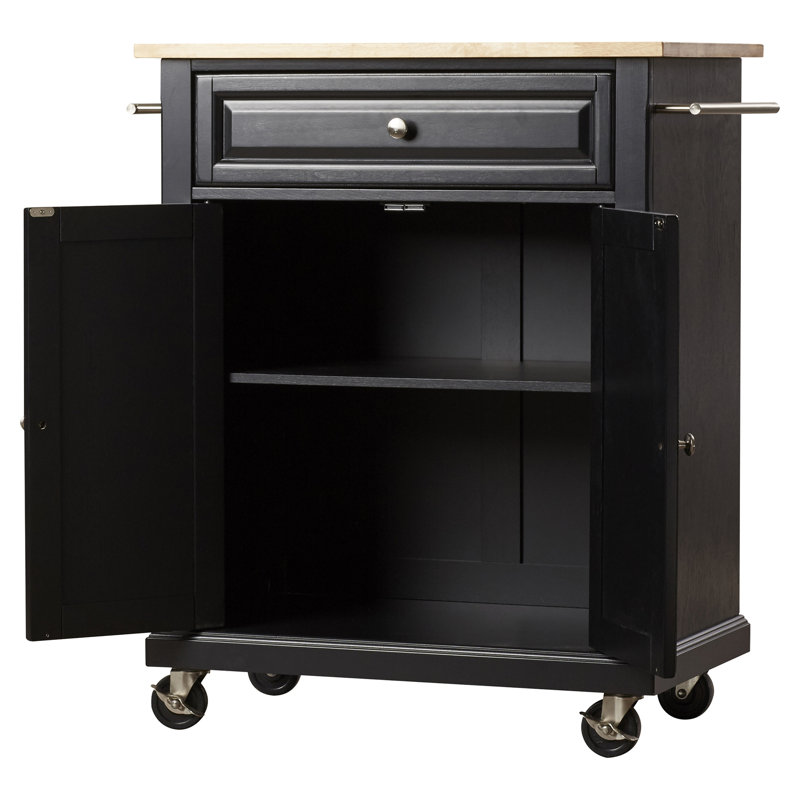 Hedon Wood Kitchen Cart, Black