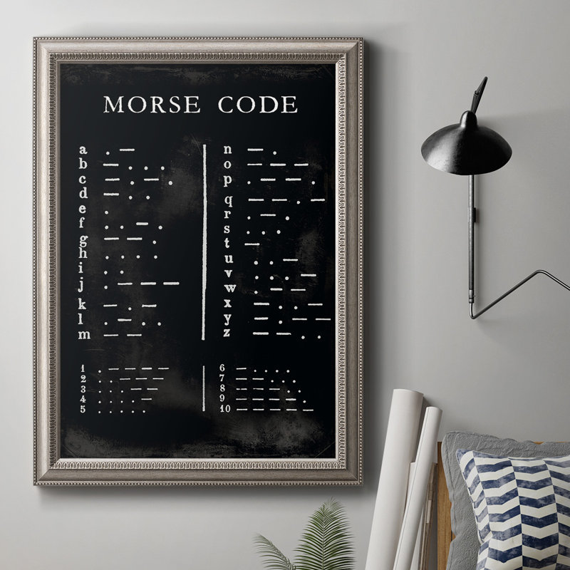 Morse Code Charte - reproduction de cadre photo sur toile, H 20 po x l 16 po x P 2,5 po