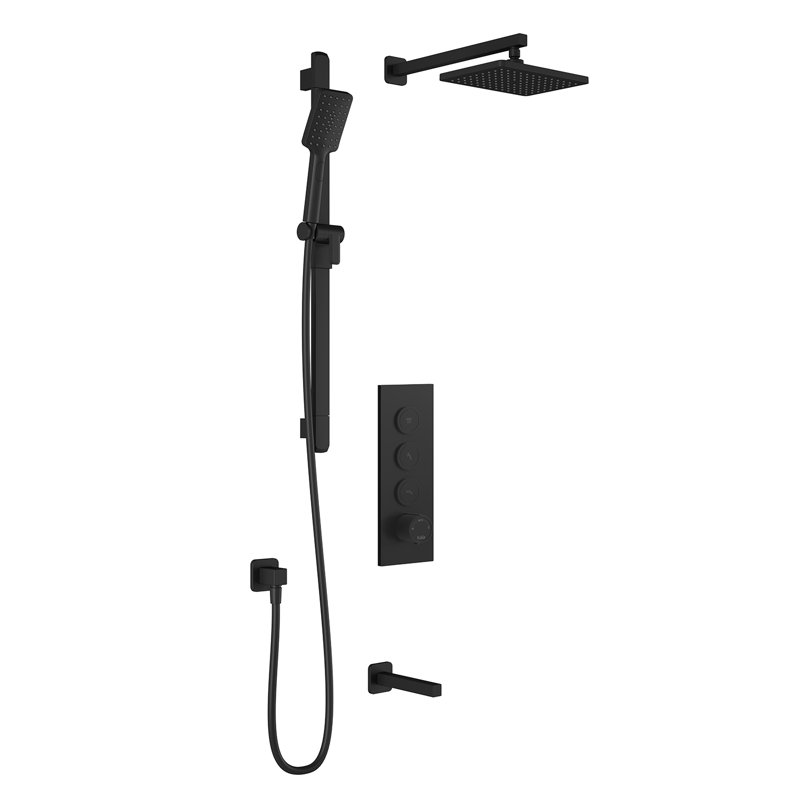 Complete Shower System with Rough in-Valve, Matte Black