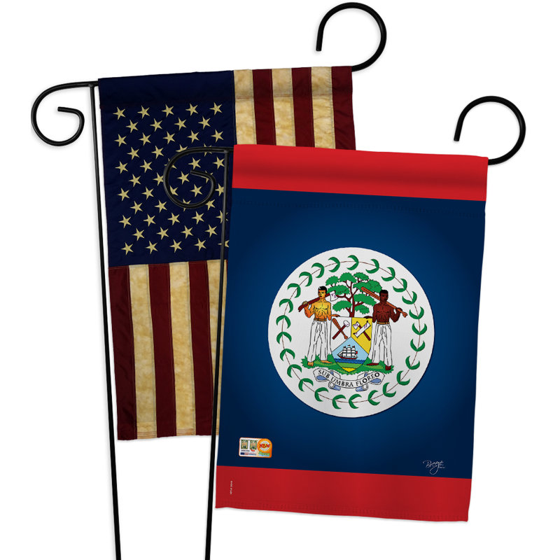 Ensemble de drapeaux décoratifs en polyester 2 faces 19 x 13 po 2 pièces belize impressions