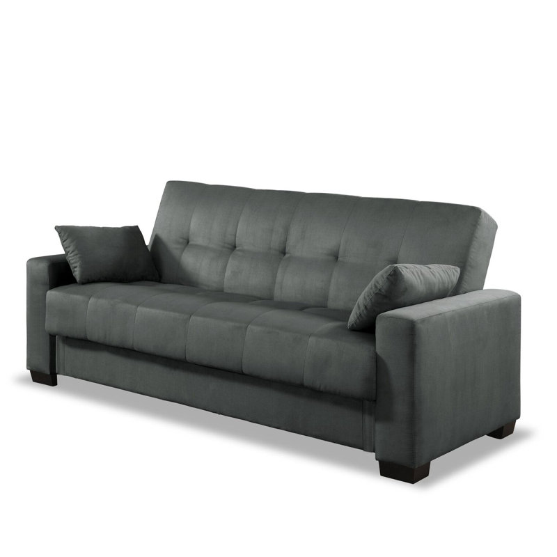 Canapé-lit double avec rangement Cadarrah, Gris