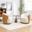 Fauteuil demi-tonneau pivotant en velours Stith-979009563