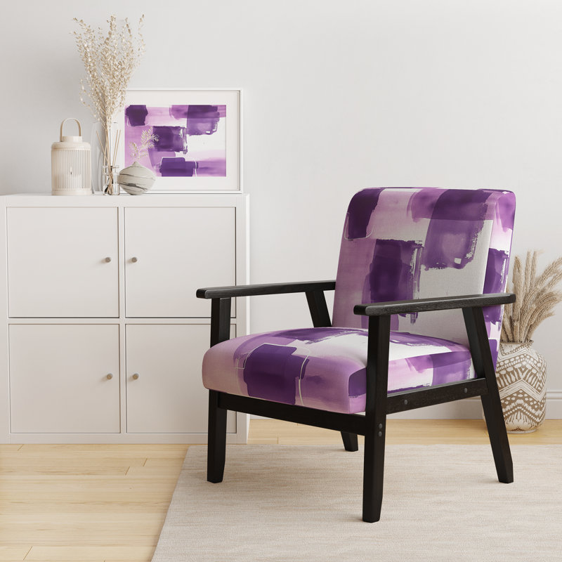 Fauteuil d'appoint rembourré Glam Dancing Shape I, Mélange de polyester mauve