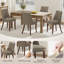 Chaise de salle à manger rembourrée de 19 po de hauteur Parsons, pieds en bois massif, chaises d'appoint en tissu à haut dossier, assemblage facile-1408989673