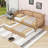 Wood Daybed with Rattan Headboard and Trundle-212739877-212739879