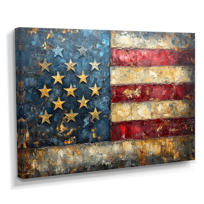 Drapeau des États-Unis, «Emancipation Proclamation I», art mural États-Unis, H 34 po x l 44 po, Toile tendue