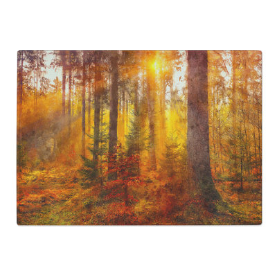 Tempered Glass Mystery Forest Chopping Board