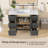 Bertien 48'' Single Sink Freestanding Bathroom Vanity Cabinet Dark Grey Modern Solid Wood Bath Vanity with Solid Surface Top  Combo
