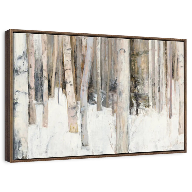 Lumière chaude d'hiver III, Cadre flottant en noyer, 31 po x 21 po