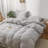 100% Linen Duvet Cover Set, 3 Pieces Belgian Flax Breathable Bedding,  (1 Comforter Cover+2 Pillowshams) With Tie Closure Style-115111607-115111606