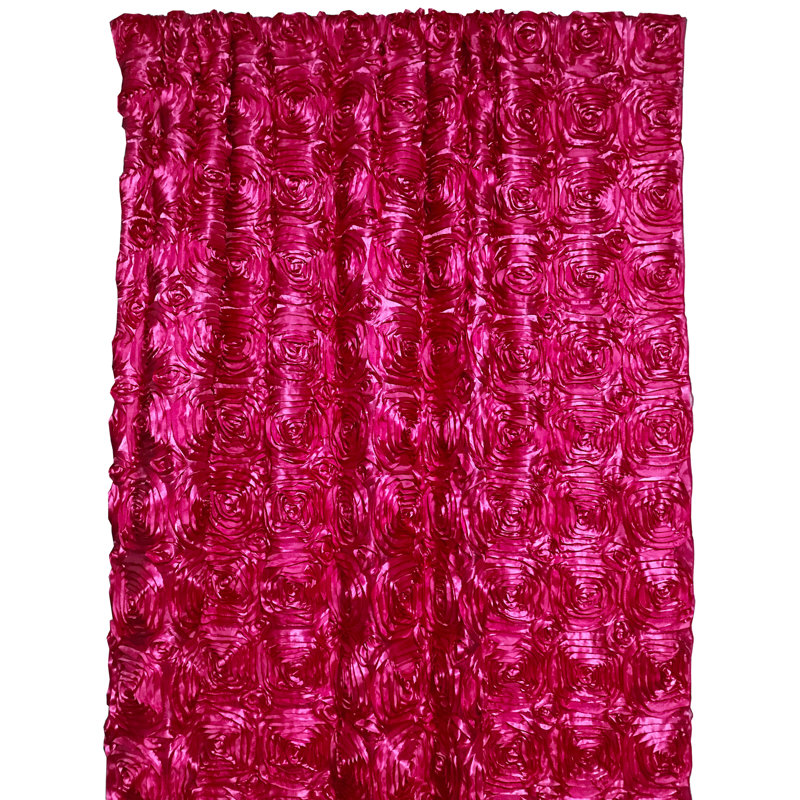 Rideau obscurcissant en polyester Pekanbaru, L 54 po x L 96 po, Fuchsia