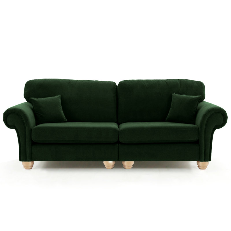 Foreston 4 Seater Velvet Sofa, Emerald Green