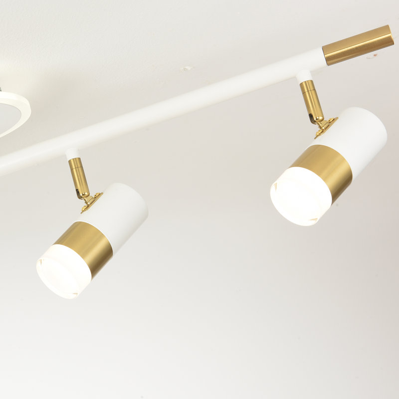 Black/Gold LED Adjustable Fixed Track Lighting Head, White