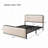 Metal Bed Frame with Curved Upholstered Headboard and Footboard-1014076420-1014076421